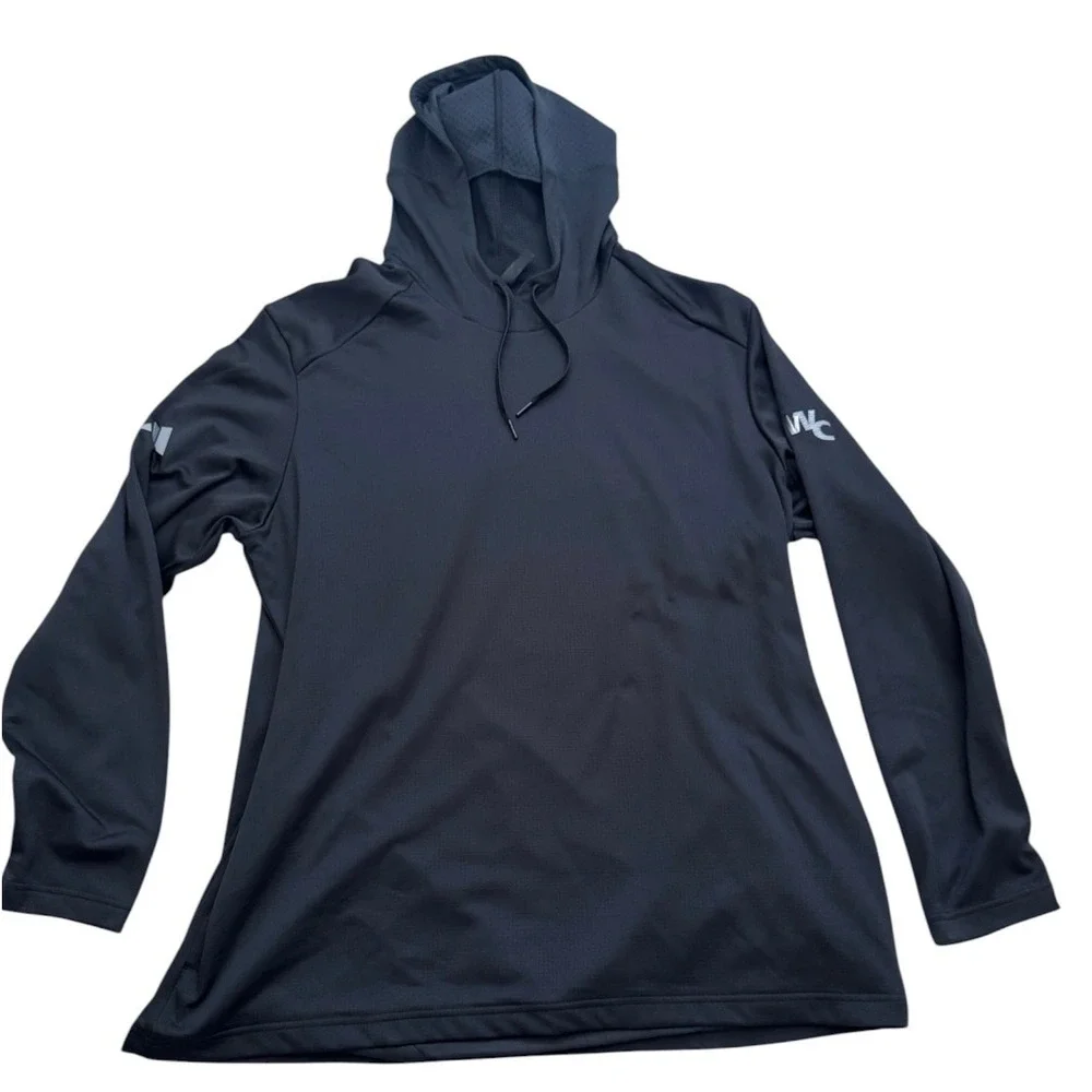 Adidas Mens Black Training Hoodie Pullover Long Sleeve WC Logo GR4469 Size 2XL